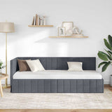 Corner Bed Frame with Headboard Dark Grey 80 cm x 200 cm Velvet 42016369