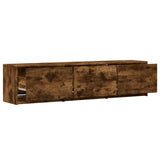 TV Cabinet with LED Smoked Oak 165 x 34 x 40 cm Engineered Wood 8006561