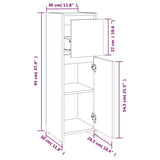 Bathroom Cabinet Grey Sonoma 30x30x95 cm Engineered Wood 815553