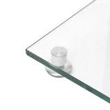 Speaker Stands 2pcs Silver Tempered Glass 4 Pillars Design 51819