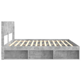 Bed Frame with Storage and Headboard Concrete Grey 180 x 200 cm 3414182