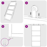 151661 Sliding Door Frosted ESG Glass and Aluminium 90x205 cm White