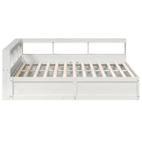 ZNTS Bookcase Bed without Mattress White 180x200cm Solid Wood Pine 3324452