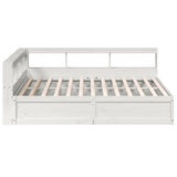 Bookcase Bed without Mattress White 200x200cm Solid Wood Pine 3324449