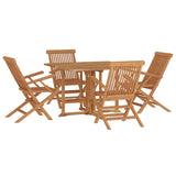 5 Piece Folding Outdoor Dining Set Solid Wood Teak 3096576