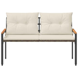 Outdoor Bench 2 -Seater 116 x 67.5 x 72 cm Poly Rattan 42025365