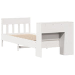 Bookcase Bed without Mattress White 100x200cm Solid Wood Pine 3323198