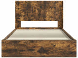 Bed Frame with Storage and Headboard Smoked Oak 75 x 190 cm 3414071