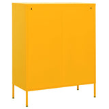 Storage Cabinet Mustard Yellow Steel Large Adjustable Feet 336155