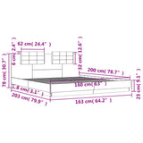 Bed Frame without Mattress White 160x200 cm 3209905