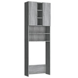 Washing Machine Cabinet Grey Sonoma 64x25.5x190 cm 815958