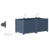 Garden Planter 2 pcs Grey 80 x 40 x 37.5 cm Plastic 42002868