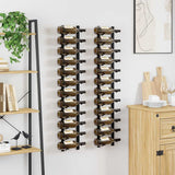 Wall Mounted Wine Racks for 12 Bottles 2 pcs Black Iron 282467