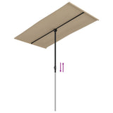 Garden Parasol with Aluminium Pole 180x110 cm Taupe 47331