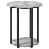 Side Table Set with Shelf 2 pcs Grey 869717
