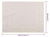 Rug ZIZUR Cream 120x120 cm Jute Look Indoor and Outdoor 4010363