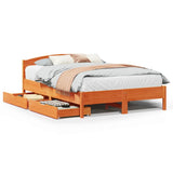 Bed Frame without Mattress Wax Brown 140x200 cm Solid Wood Pine 3301829