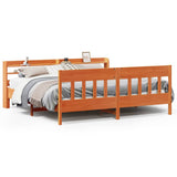 Bed Frame without Mattress Wax Brown 200x200 cm Solid Wood Pine 3306995