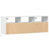 TV Wall Cabinet with LED Lights White 130x31x45 cm 852341
