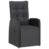 7 Piece Garden Dining Set with Cushions Black Poly Rattan 3095292