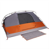 Camping Tent Dome 4-Person Grey and Orange Waterproof 94729