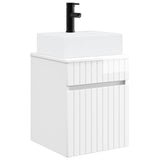 Wall-mounted Sink Vanity High Gloss White 39 x 41 x 62.5 cm 890576