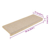 Stair Mats Self-adhesive Sisal-Look 15 pcs 65x21x4 cm Berber 326893