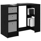 Desk with Drawer Black Oak 100 x 40 x 75 cm Engineered Wood 8000453