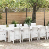 Garden Dining Set with Cushion 13 pcs White and Light grey 3378624