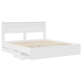 Bed Frame with Drawer White 180 x 200 cm Engineer Wood 3409828