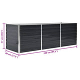 Garden Raised Bed Anthracite 240x80x77 cm Galvanised Steel 45726
