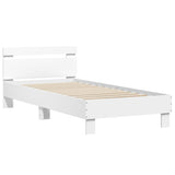 Bed Frame without Mattress with LED Lights White 90x190 cm Single 838743