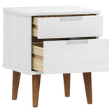 Bedside Cabinet MOLDE White 40x35x48 cm Solid Wood Pine 350496