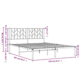 Metal Bed Frame without Mattress with Headboard White 150x200cm 374488