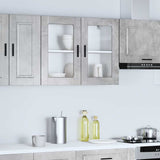 Kitchen Wall Cabinet with Glass Door Porto Concrete Grey 854091