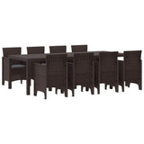 Garden Dining Set 9 pcs Brown Polypropylene 3378740