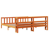 Bed Frame with Headboard without Mattress Wax Brown 180x200 cm Super King 3305782