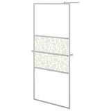 Walk-in Shower Wall with Shelf Chrome 90x195 cm ESG Glass&Aluminium 3185498