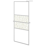 ZNTS Walk-in Shower Wall with Shelf Chrome 90x195 cm ESG Glass&Aluminium 3185498