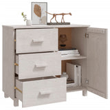Sideboard HAMAR White 90x40x80 cm Solid Pinewood 340429