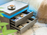 Nightstand LED Bedside Table Cabinet Lights Modern End Side with 2 Drawers for Bedroom T3272P287612