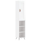 Highboard High Gloss White 34.5x34x180 cm Engineered Wood 3200299
