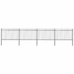 Garden Fence with Spear Top Steel 714.5x120 cm Black 277623