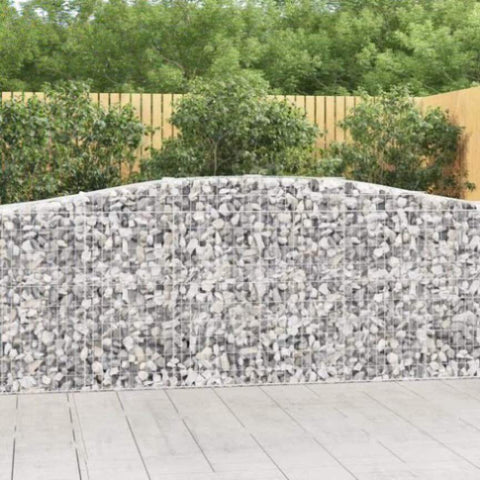 Arched Gabion Baskets 2 pcs 400x50x100/120 cm Galvanised Iron 3145956