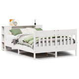 Bookcase Bed without Mattress White 120x200cm Solid Wood Pine 3323186