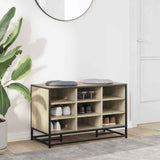 Shoe Bench Sonoma Oak 84x40x53.5 cm Engineered Wood and Metal 849230