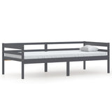 Bed Frame without Mattress Dark Grey Solid Pinewood 90x200 cm 322055