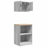 ZNTS Garage Cabinets 2 pcs Grey Sonoma Engineered Wood 3328283