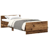 Bed Frame without Mattress Old Wood 75x190 cm Engineered Wood 862310