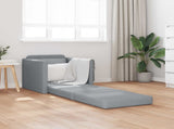 Folding Sofa Bed Light Grey 74 x 77 x 81 cm Fabric 42030489